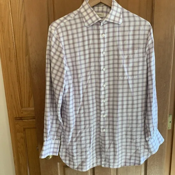 Vintage John W. Nordstrom Button Up Shirt Mens 15.5-34 Plaid Pink Black - Picture 1 of 14